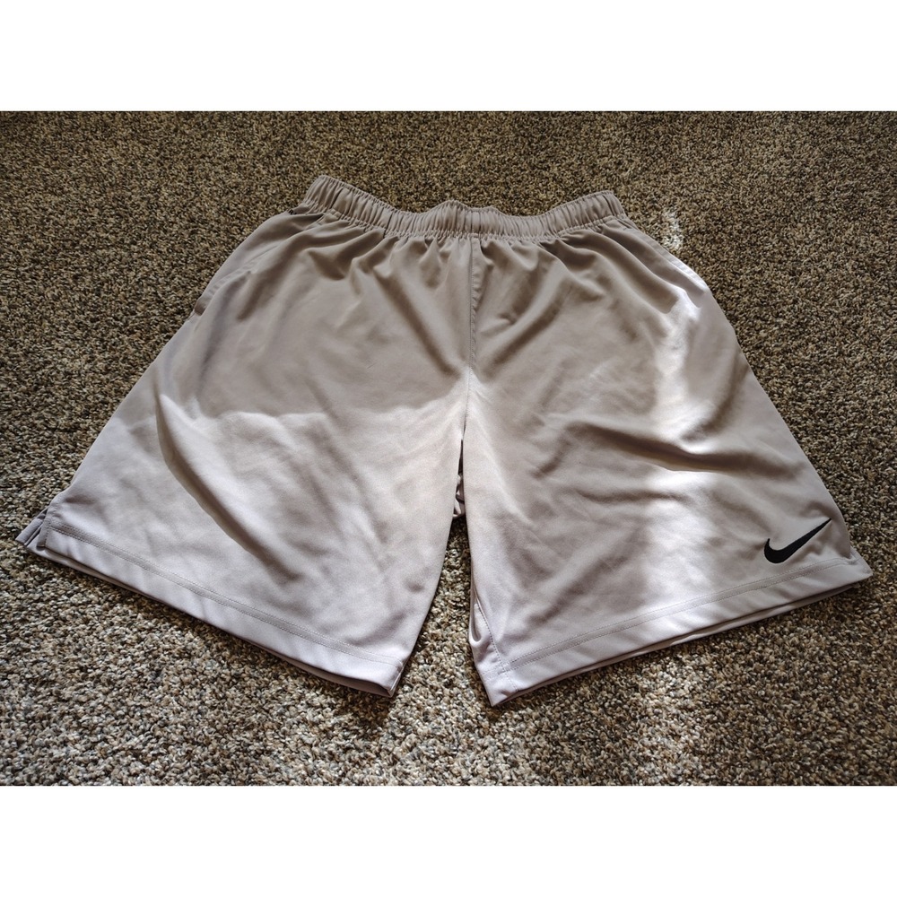 Nike Mens Dri-FIT Athletic Shorts Gray XXL Embroidered Swoosh Pockets Training